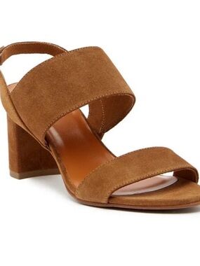 Aquatalia Shana Walnut Suede Sling Back Open Toe Sandals